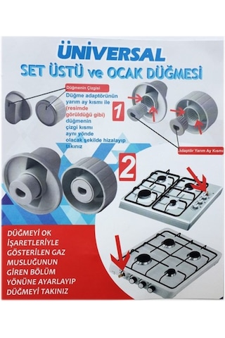 Universal Fırın Ankastre Set Üstü Ocak Düğme Takımı (Beyaz) No:45 - 501091611