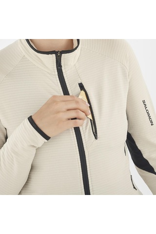 Salomon Essentıal Lıghtwarm Kadın Tam Fermuar Polar Raıny Day Lc2225200 Bej