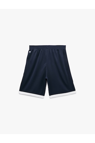 Koton Baskılı Renk Kontrastlı Beli Lastikli Cepli Diz Altı Oversize Culotte Spor Şort Lacivert 7wam40039nk