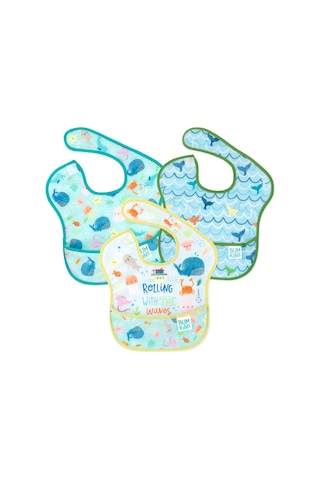 Bumkins Superbib Önlük 3'Lü Paket - Rolling With The Waves Çok Renkli