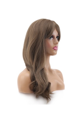 Hafif Daalı Orta Boy Perçemli Fiber Sen Peruk / Küllü Açık Kumral 2466863