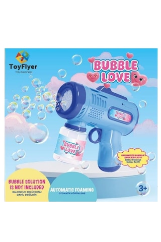 Otomatik Baloncuk Makinesi Pilli Köpük Tabancası - 2026 Model Sızdırmaz Tasarım Bubble Gun - Çocuk Doğum Günü Hediyesi Mavi 01
