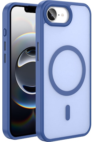Apple Uyumlu iPhone 17e Kılıf M-safe Şarj Özellikli Mat Arka Yüzey Zore Sio Kapak - Lacivert