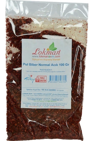 Pul Biber Normal Acılı 100 Gr Paket Doğal