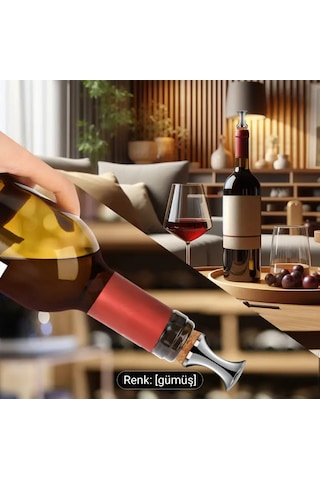 Atay Garage Paslanmaz Çelik Şarap Ve Şampanya Tıpası 1 Adet Açık Gri