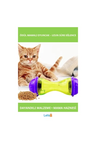 İnteraktif Kedi Ödül Mamalı Eğlenceli Oyuncak Mor Yeşil