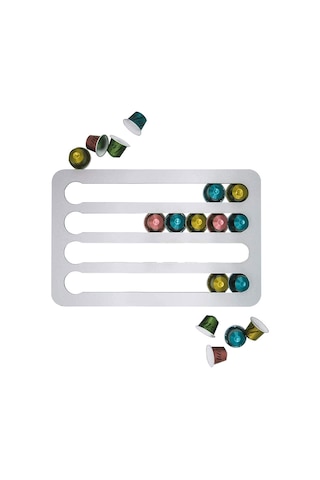 Geeksen Nespresso Kapsül Duvar Askısı, 24 Kapsül Kapasiteli Dayanıklı Alüminyum Tutucu Diğer