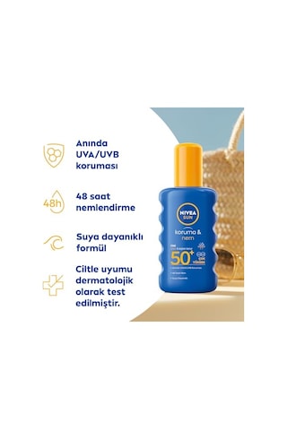Nıvea Sun Spf50+yüksek Güneş Koruyucu 200 Ml,suya Dayanıklı,nemlendirici,c Vitamini,hyalüron