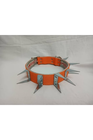 Kozaklı U Çivili Köpek Tasması Turuncu 70 x 4 CM