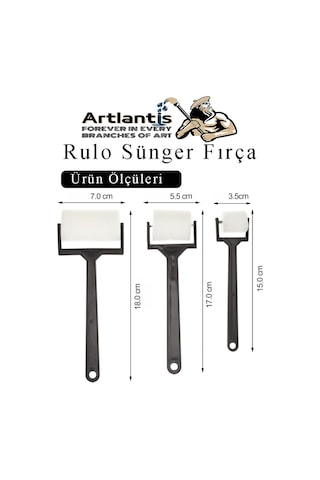 Sünger Rulo Fırça 15 Li 1 Paket Siyah Plastik Saplı Boyama Süngeri Sanatsal Sünger Boya Fırçası Parmak Guaj Akrilik Boya