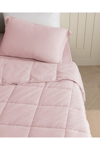 Madame Coco İlus Bambu Tek Kişilik Comforter Set - Pudra Pudra