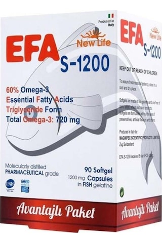 New Life Efa S-1200 Balık Yağı 90 Kapsül