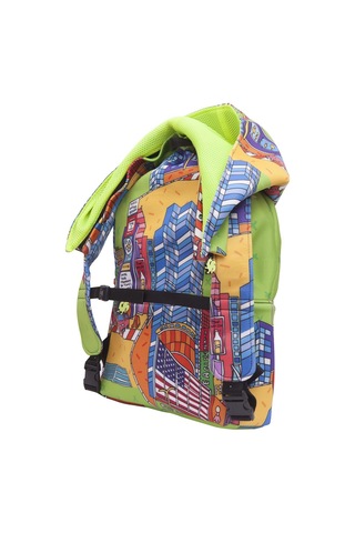 İkigai City Serisi Okula Dönüş New York Desenli Çıkabilir Kapüşonlu Hafif Notebook Cepli Sırt Çantası Renkli