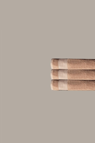 3 Lü Çizgili Bej Renk Yumuşak Pamuk El Yüz Havlusu Seti 50x90 Cm