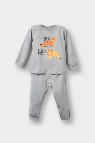 Defacto Erkek Bebek 4lü Pijama Takımı Safari Baskılı Uzun Kollu Penye Üst Uzun Alt F7197a525auer233 Ekru