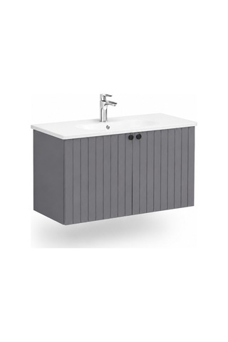 Root Groove Lavabo Dolabı Kapaklı 100 Cm Gri 69312