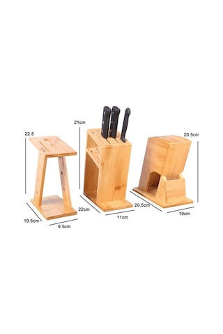 Dancemonkey Mutfak Çok Fonksiyonlu Bıçak Saklama Küçük Tasarım Rafı Ahşap