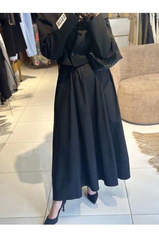 Poplin Etek Siyah Siyah