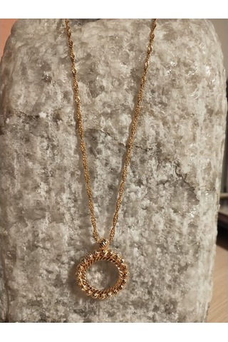 Çeyrek Dorika 22ayar Altın Kaplama Kolye 55cm Zincir