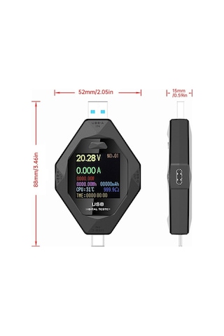 Usb-c Şarj Test Cihazı: Akım, Voltaj, Güç Ve Kapasite Ölçümü İle Çok Fonksiyonlu Şarj Analiz Aracı