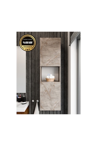 Lisa Banyo Dolabı Duvara Monte Raflı Mdf Gri