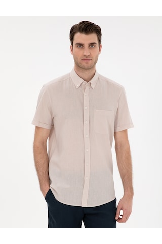 Pierre Cardin Erkek Bej Gömlek Kısa Kollu 50303418-vr011 Bej