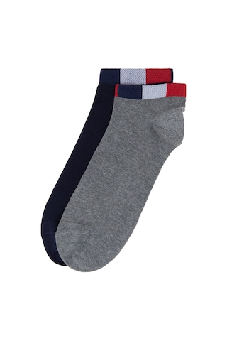 U.S. Polo Assn. Erkek 2'li Patik Çorap Gri Melanj