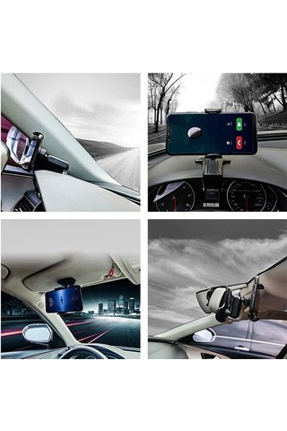 Seametal Araç Telefonu Tutucu Dağı Cep Telefonu Braketi Desteği Araba Ayna Akıllı Telefon Montaj Standı İphone Samsung Xiaomi Huawei