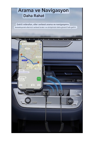 Toocki İvoomi Aux Bluetooth Mikrofonlu 3.5mm 5.0 Verici Araç Kiti
