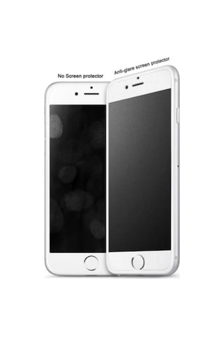 Apple Uyumlu iPhone 7 Plus Mat Seramik Nano Tam Kaplayan Full Ekran Koruyucu Beyaz