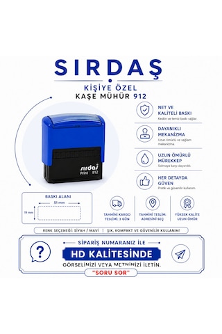 Sırdaş 912 Kişiye Özel Kaşe Açık Mavi Sırdaş 912 Kişiye Özel Kaşe Açık Mavi