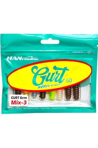Hanfish Gurt 6cm Silikon Yem - Mix 3 7 Renk