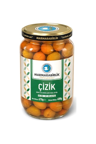 Marmarabirlik Yeşil Çizik Zeytin 400 Gr Cam Xs-2xs X 4 Adet