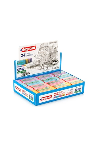 Bigpoint Dust-free Pastel Renkli Silgi X 24 Adet