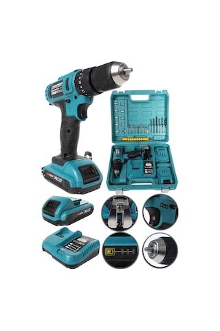 Bulldoze B-Force 24V 5Ah Darbeli Çift Akülü Şarjlı Vidalama Matkap + 27 Parça Usta Set