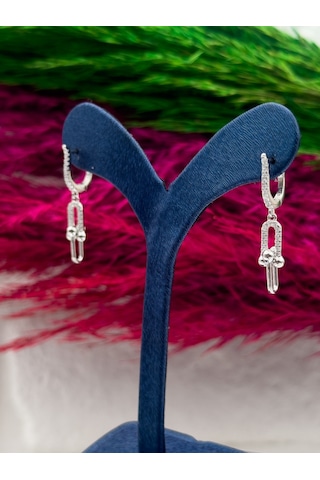 925 Ayar Gümüş Özel Tasarım Ataç Modeli Popüler Kadın Küpe Gümüş