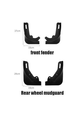 Tesla Model Y Arabası İçin Yumruksuz Ön Ve Arka Tekerlekten Yumuşak Kauçuk Çamurluklar, Stil: Mat Siyah