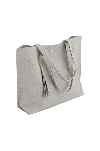 Kadın El Çantası Yumuşak Pu Deri Büyük Kapasiteli Üstten Saplı Omuz Çantası Kadınlar İçin Siyah El Çantası Gümüş Diğer