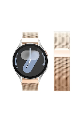 Galaxy Watch 6 / 5 / 4 Fe Uyumlu Manyetik Milanese Metal Kordon 40-47mm Rose