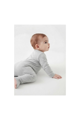 Gülerçocuk Unisex Bebek Tulumu Uzun Kollu Çıtçıtlı Pamuk Penye Likrali Soft Yenidoğan Bebek Tulumuu Gri Gri