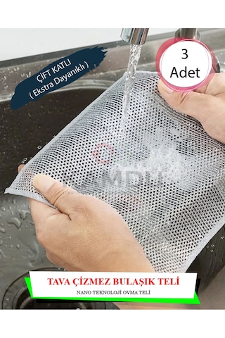 3 Adet 20x20 Bulaşık Yıkama Teli, Tava Çizmez,ankastre Temizliği,ovalama Teli,çizmez Tel,sihirli Tel