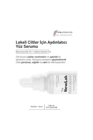 The NewLab Leke Karşıtı Arbutin Cilt Bakım Serumu 30ml ( Niacinamde %5 Alpha Arbutin %2)