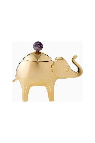 Jonathan Adler Elephant Pirinç, Lüks Dekoratif Tasarım Kutu Dekoratif Kutu Gold