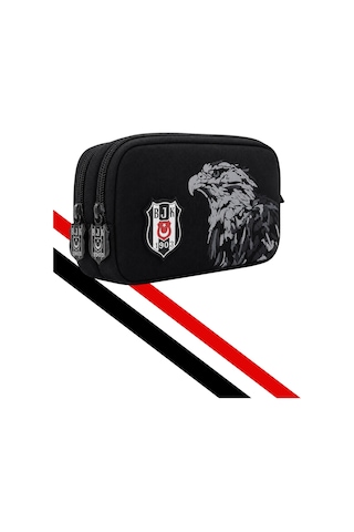 Beşiktaş Kartal Baskı Detaylı Kalem Çantası Siyah
