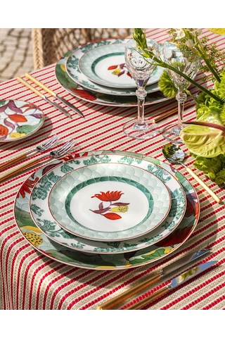 Yeşil Porselen Kahvaltı Tabağı 22 Cm