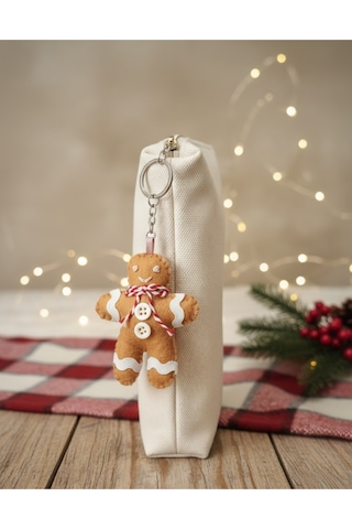 1 Adet El Yapımı Keçeden Ginger Bread Anahtarlık