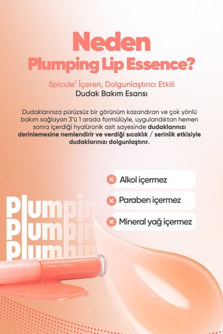 Dolgunlaştırıcı Etkili Dudak Bakım Esansı Plumping Lip Essence No.1 Hot 01