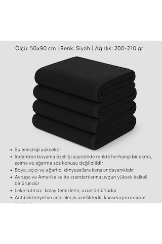 Boya Tutmayan Mikrofiber Kuaför Havlusu Siyah