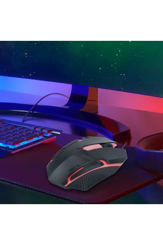 Yaozixa 1600 Dpı Hassasiyeti, Ergonomik Tasarım Ve Işıklı Fonksiyonlu Kablolu Usb Fare - Oyun Ve Ofis Kullanıma Uygun