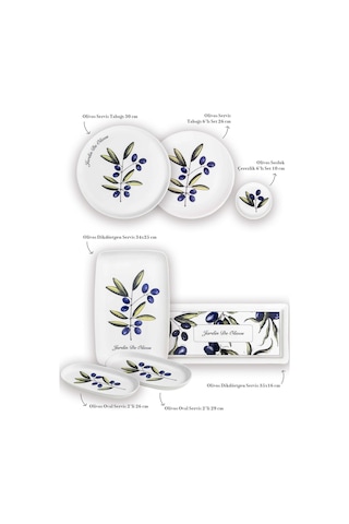 The Mia Olivos Kahvaltı Takımı 6 Kişilik 19 Parça Set 1 Çok Renkli